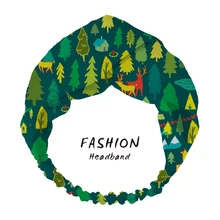 

Summer Women Hair Accessories Green Forest Print Hair Bands Headband Scrunchies Cross Hair Band Hairband Knotted Headwrap 2020
