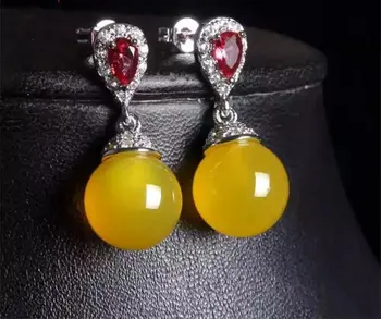 

Natural ice jade agate earrings woman Send Friends Bring Your Own