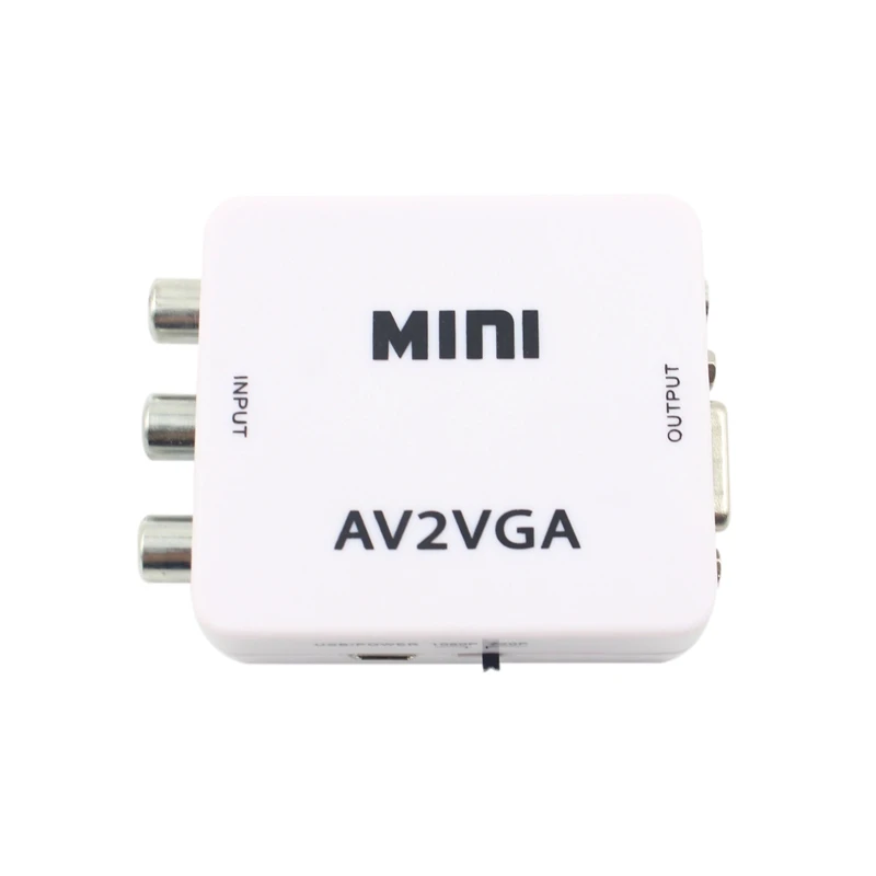 1080P мини VGA к RCA AV конвертер с 3,5 мм VGA 2AV/CVBS Аудио+ аудио к ПК преобразователь ТВЧ-сигналов