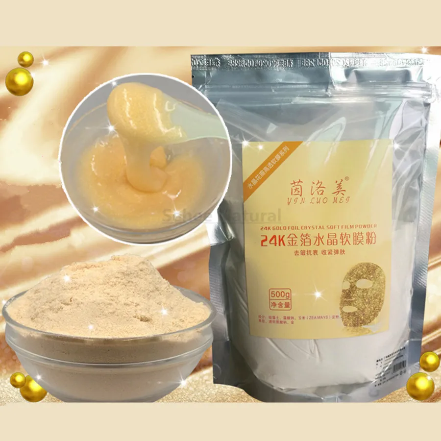 

24K Crystal Gold Soft Film Powder Gold Foil Peel Off Mask Modeling Peel Off Powder Beauty Salon Equipment Mask 500g