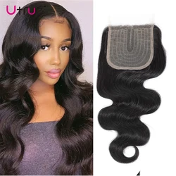 Body Wave Closure Natural Color For Black Women 4*1 T Part Cheap Human Hair Lace Closure