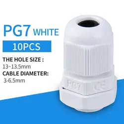 High - Quality IP68 Nylon Waterproof Cable Glands - Adjustable Plastic Connectors (5/10 Pack) (PG7  10pcs)