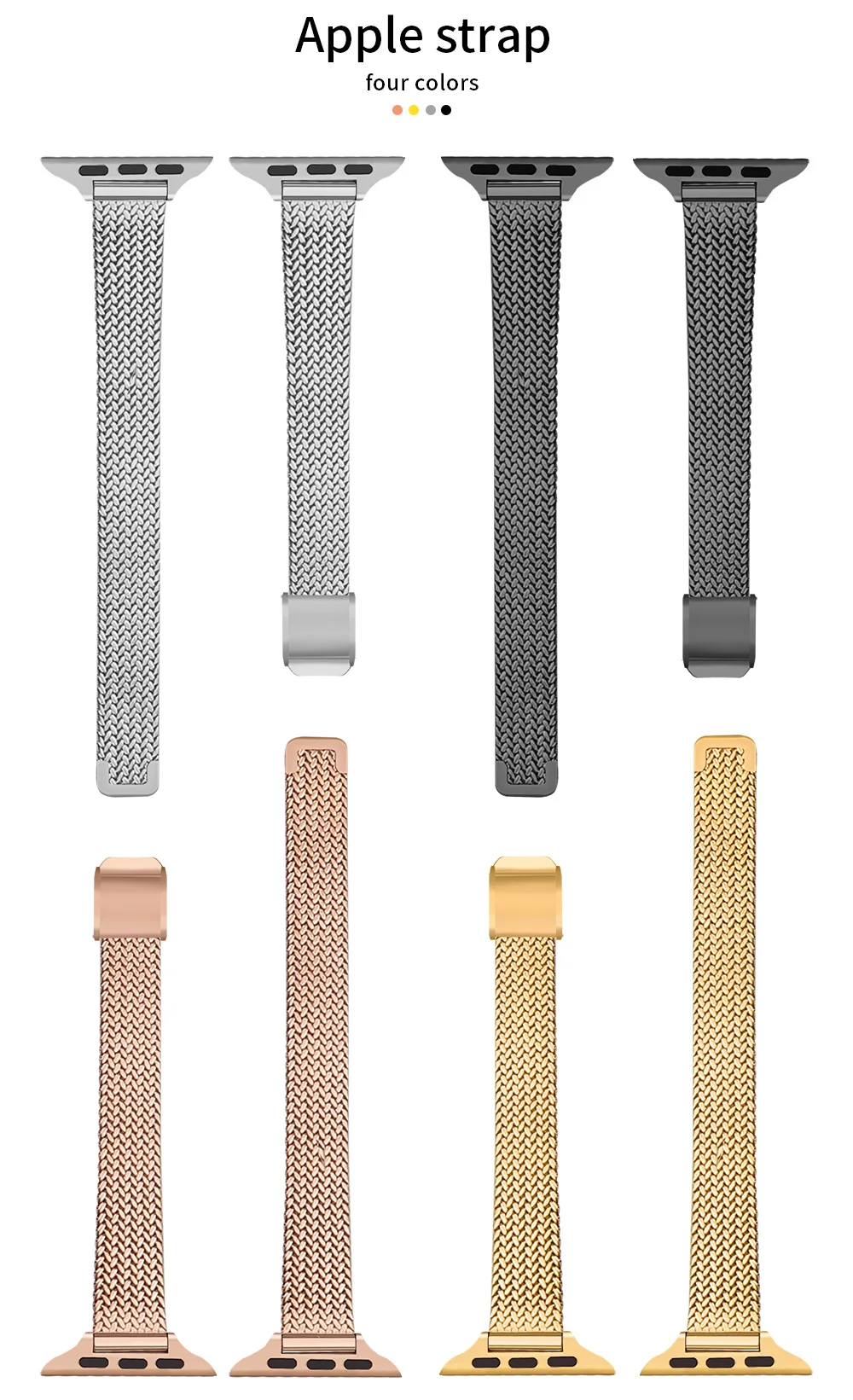 Small waist Milanese Metal strap for Apple Watch Band+Case 38mm 40mm 42mm 44mm Band Strap For iwatch Bracelet Series SE 76543