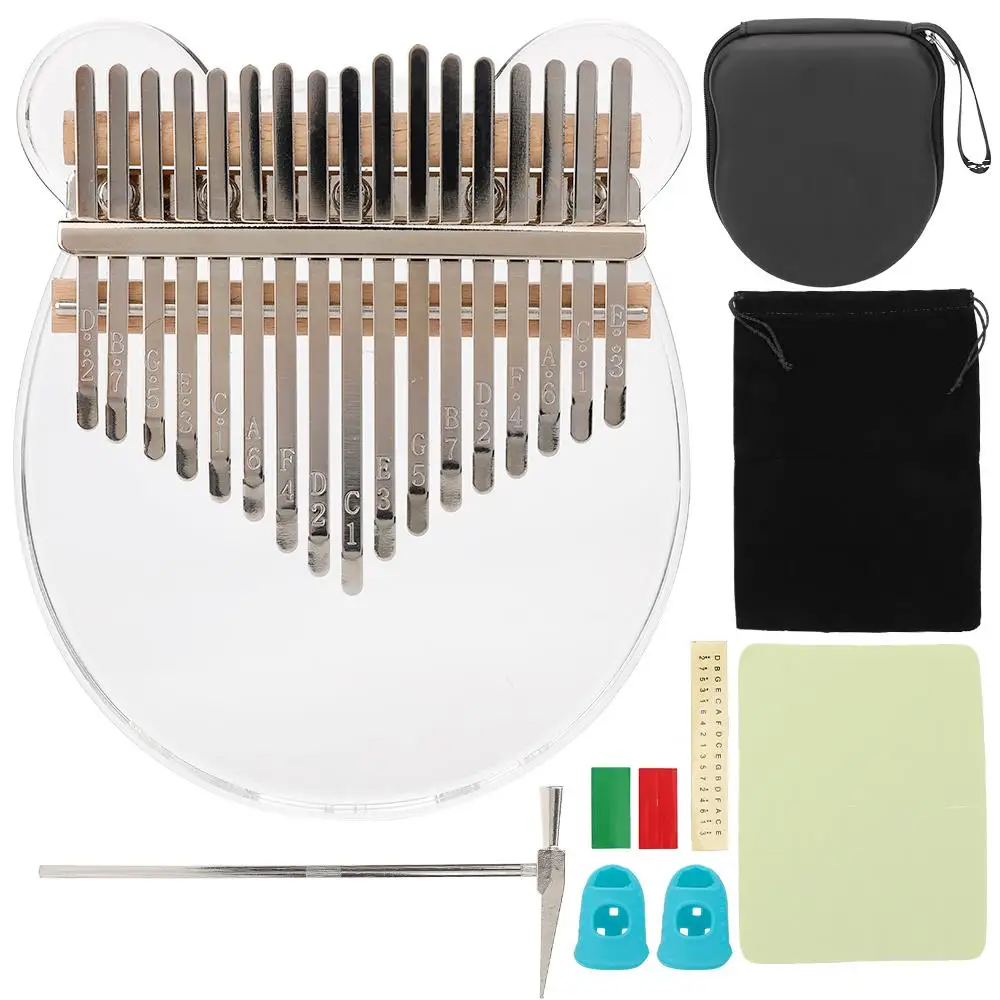 

Acrylic 17 Key Kalimba Thumb Piano Transparent Finger Piano 17 Keys Sturdy African Musical Instruments Music Student Mbira