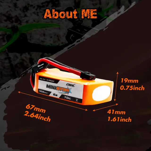 2PCS CNHL 6S 22.2V 450mAh Lipo Battery 70C Ministar With XT30 Plug For Mini Quad FPV Drone RC Quadcopter Helicopter Airplane 3