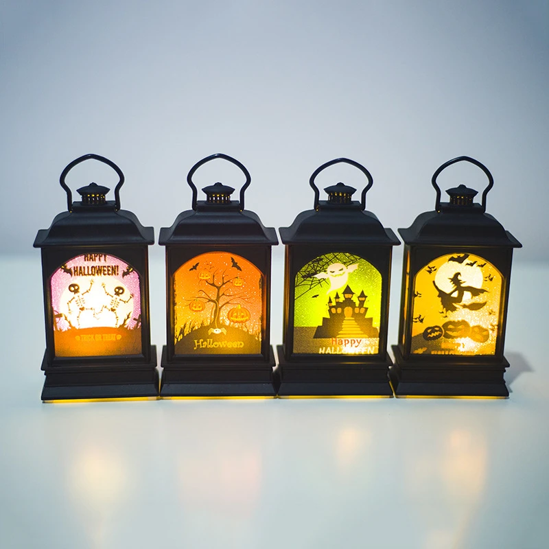 

1 PC Halloween Simulation Flame Lamp Battery Operated Lighted LED Candle Lantern House Decoration Props Witch Castle Ghost Skull