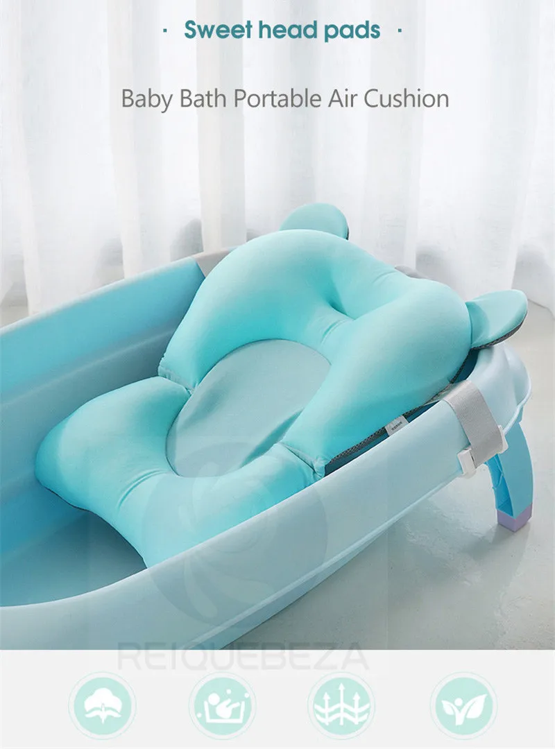 Детский душ, ванна с воздушной подушкой, детский коврик для ванной, нескользящий коврик для ванной, безопасность для новорожденных, мультяшная подушка