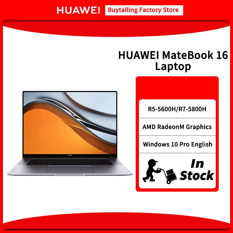 Original Huawei Matebook 16 Ultra Slim 2 5k Amd Ryzen R5 5600h R7 5800h 16gb Ddr4 3200mhz 512gb Pcie Windows 10 Pro English Laptops Aliexpress