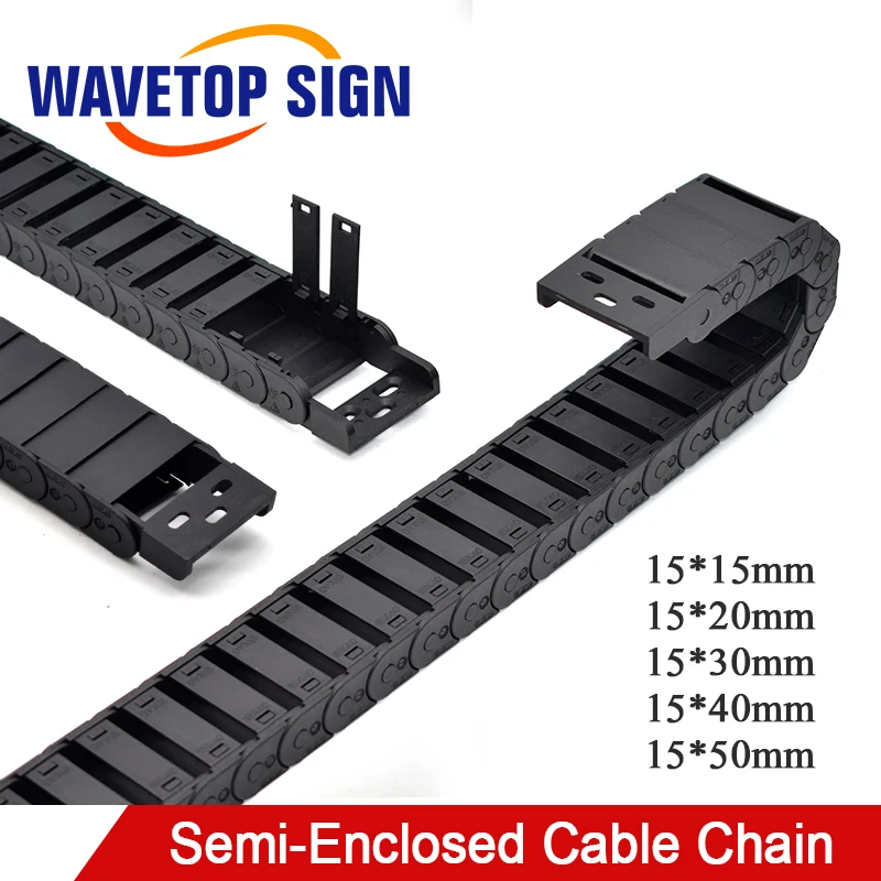 1meter Vezeték Rablánc semi-enclosed 15*20 30 40 50mm vezeték Átruházás Hordozó Alakítható húzza towline számára 3D Nyomdász CNC gravírozó