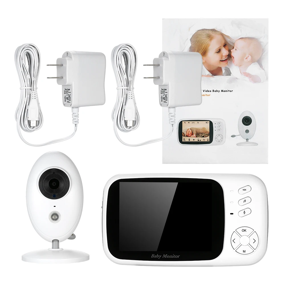 Wireless Video Color Baby Monitor 3.5 Inch High Resolution Night Vision Temperature Monitoring Baby Nanny Security Camera