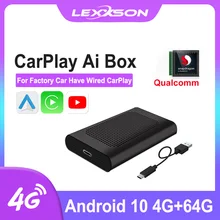 LEXXSON Ai Box 4G LET Android 10.0 Qualcomm Wireless CarPlay Android Auto 128G Tv Netflix GPS WIFI For Benz AUDI Honda Universal