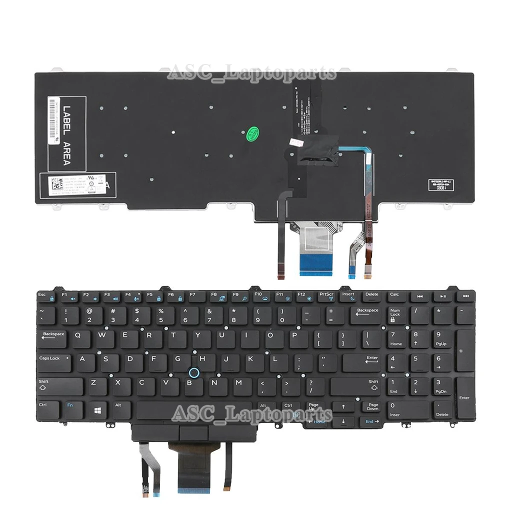New US QWERTY Keyboard For DELL Latitude E5550 E5570 E5580 5550 5580 5590 5591 Black with Pointer BACKLIT | Компьютеры и офис