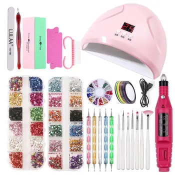 

Pro Manicure Rhinestones Nail Drill File Grinder Grooming Dryer Art Kit Set Manicure Tools