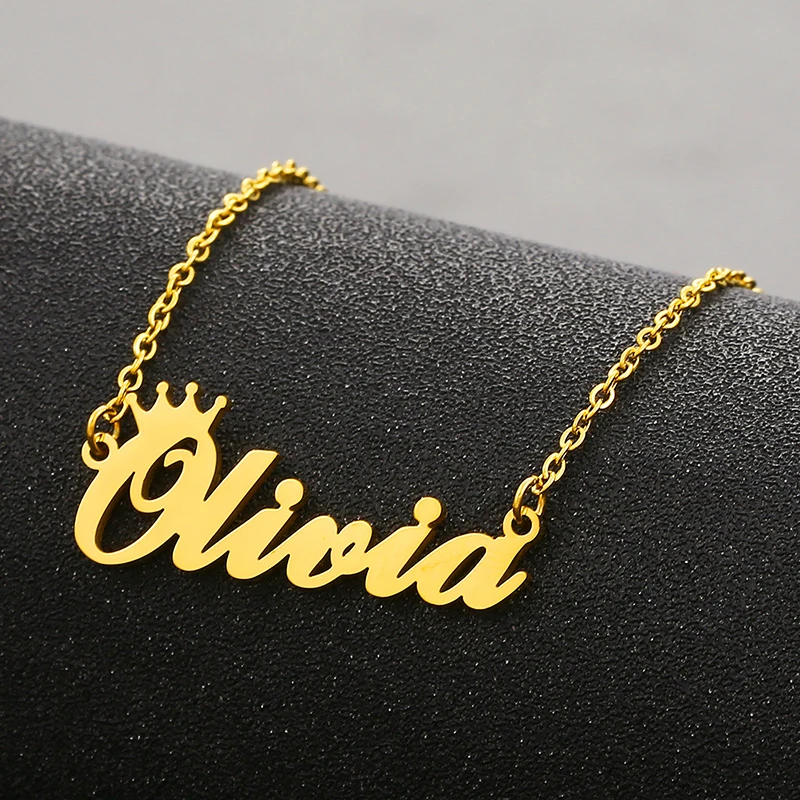 Queen Crown Name Necklace For Women 