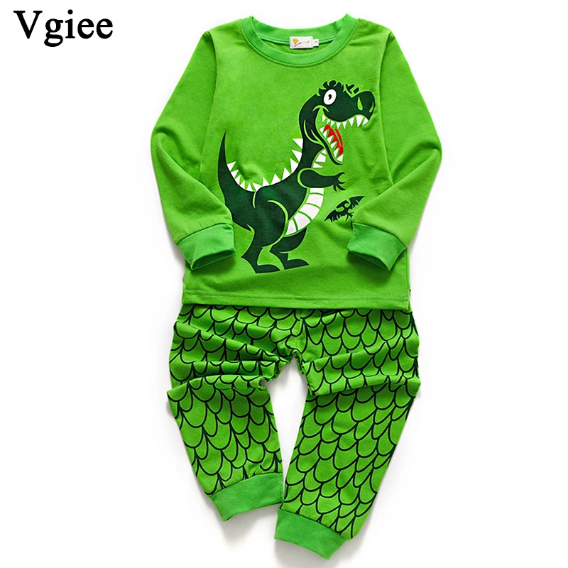 

Vgiee Kids Clothes Cotton Full Cartoon for Dinosaur Print Cotton Children Set Clothings 2019 Fall Winter Clothes CC224