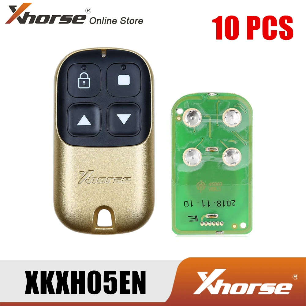 Xhorse XKXH05EN дистанционный ключ гаража 4 кнопки золотой 10 шт./лот |