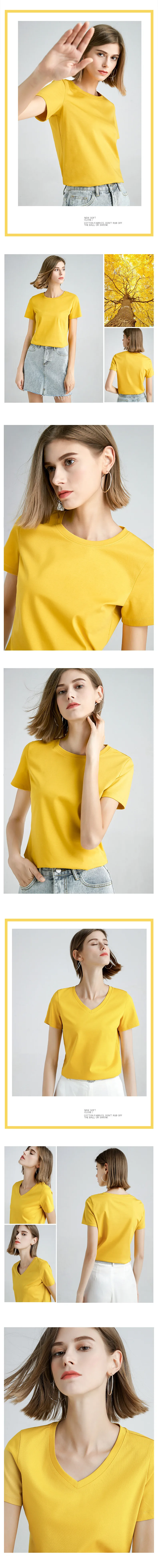 MRMT 2025 Brand New 80S Pure Cotton Women's T Shirt High Quality T-shirt for Female Short Sleeve V Collar Leisure Tops Tshirt
