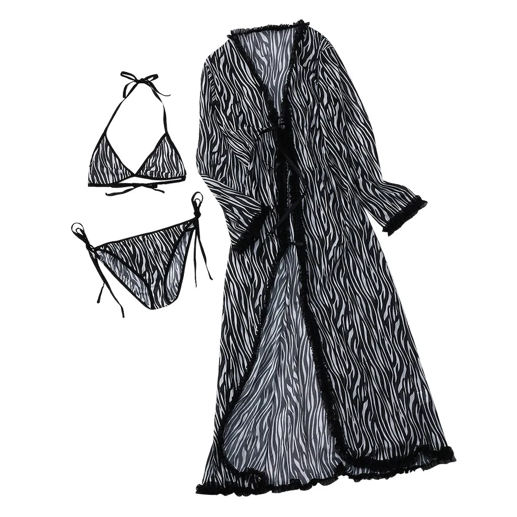 Black Сексуальное женское белье, пижамы для женщин, домашняя одежда kigurumi, ночная рубашка, кружевное прозрачное ночное белье, нижнее белье, одежда для сна, 3 шт., костюмы - Цвет: Black