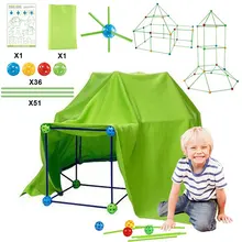 

Children's Building Fortress Building Castle Tunnel Tent Kit DIY3D Boy And Girl Self-Built Toy Game House Building Tent ToysGift