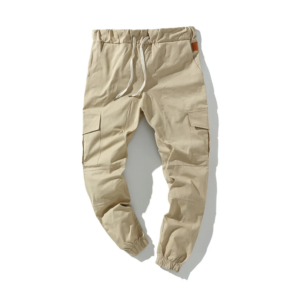 Fashion Pants Men Drawstring Sweatpants Cargo Elastic Waist
