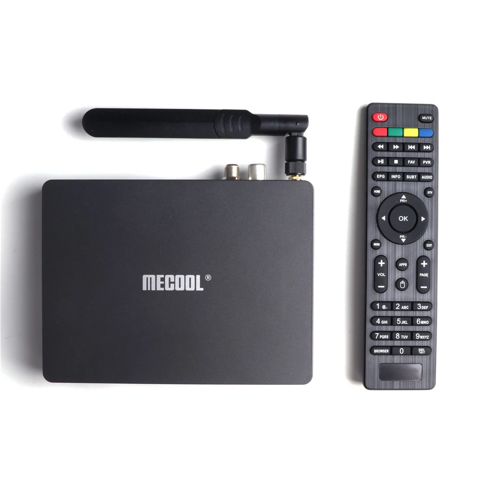 MECOOL K7 Android tv Box 2,4G+ 5G двухдиапазонный WiFi DVB-S2& DVB-T2/T& DVB-C Android 9,0 S905X2 64 Bit UHD 4K VP9 H.265 4 GB/64 GB