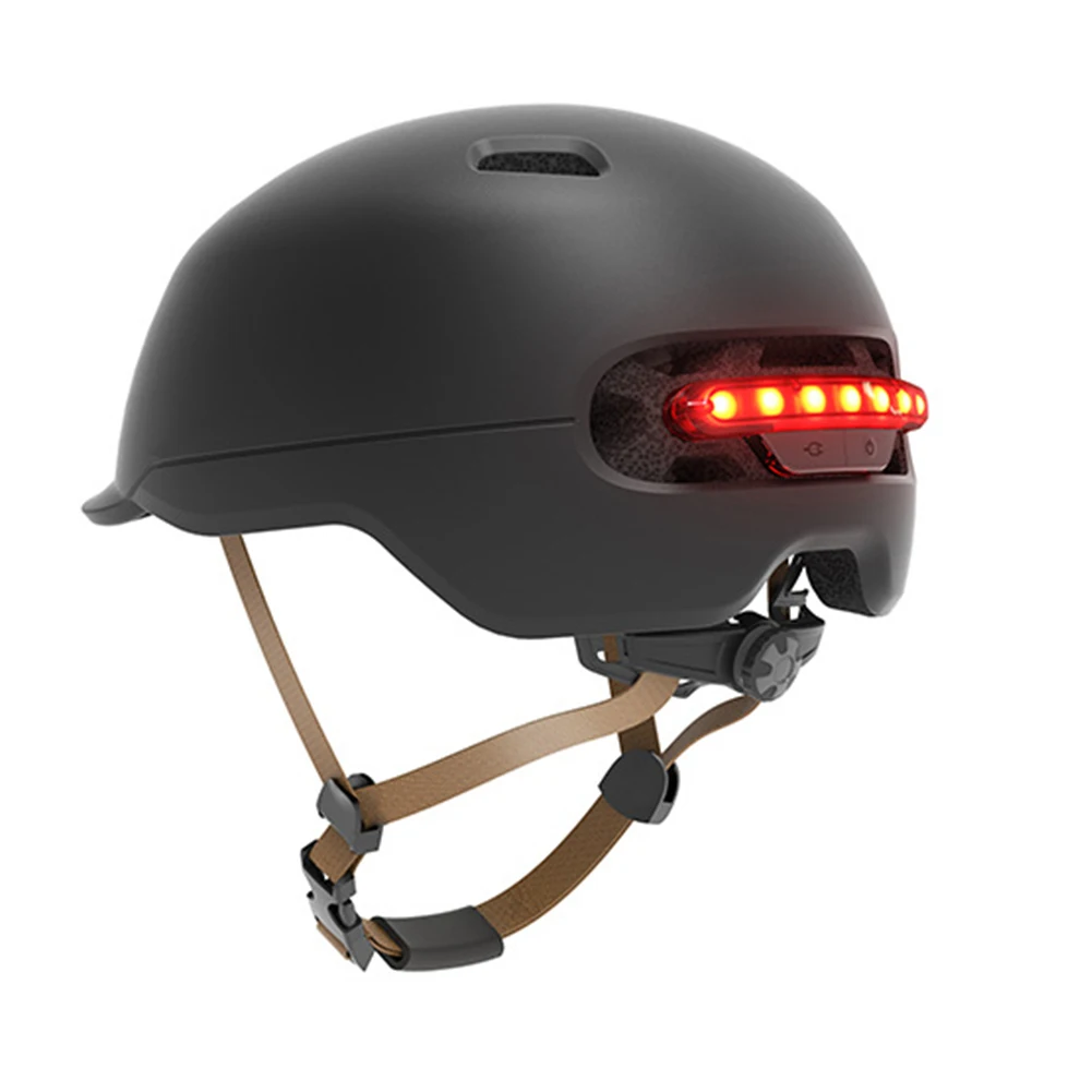 Black M Waterprooof EPS+PC Scooter Helmet with LED Warning Light for Xiaomi M365 Electric Skateboard Scooter Bike Cycling Helmet - Цвет: Black M
