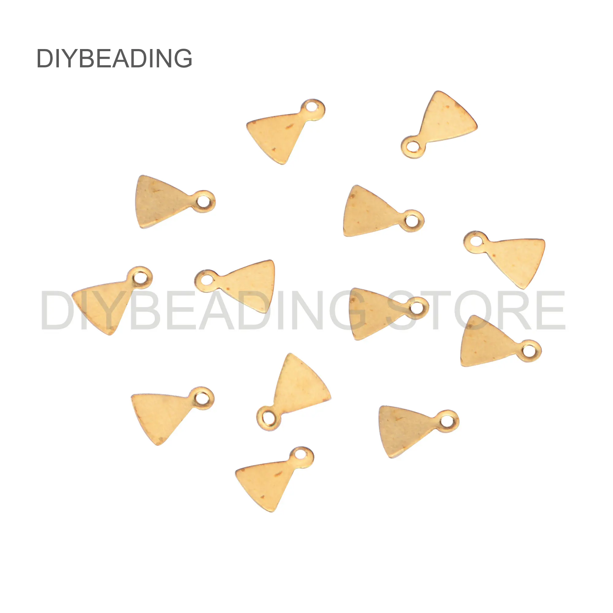

200-1000 Pcs Brass Small Triangle Blank Stamping Tag Pendant Component for Earring Necklace Jewelry Making Supplies (6*8.5mm)