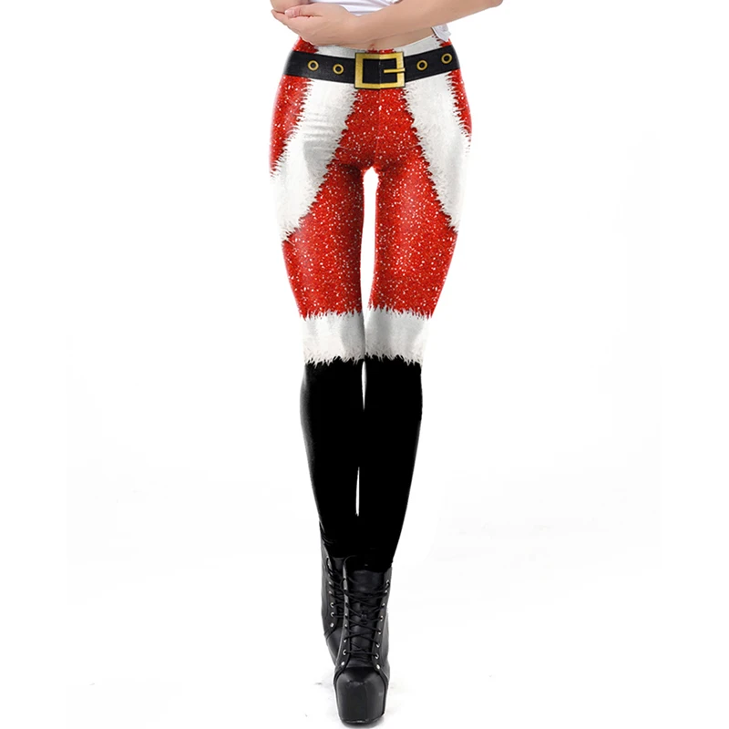 Забавные сексуальные эластичные рождественские обтягивающие леггинсы с принтом, женские леггинсы, модные рождественские леггинсы с 3D цифровой печатью - Цвет: SKDK095