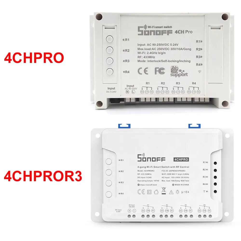 Sonoff 4CH Pro умный дом RF Wifi выключатель света 4 Gang 3 рабочих режима инчинг Блокировка