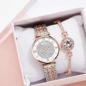 

Luxury Women Stainless Steel Band Watches Fashion Ladies Quartz Wristwatch Women's Diamond Watch Female Clock Reloj Mujer Watch