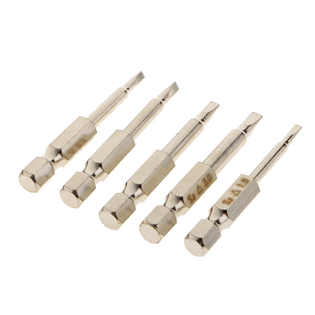 Pack of 5pcs 1/4 Hex Shank 50mm Magnetic Triangle Head Screwdriver Bits S2 Steel 