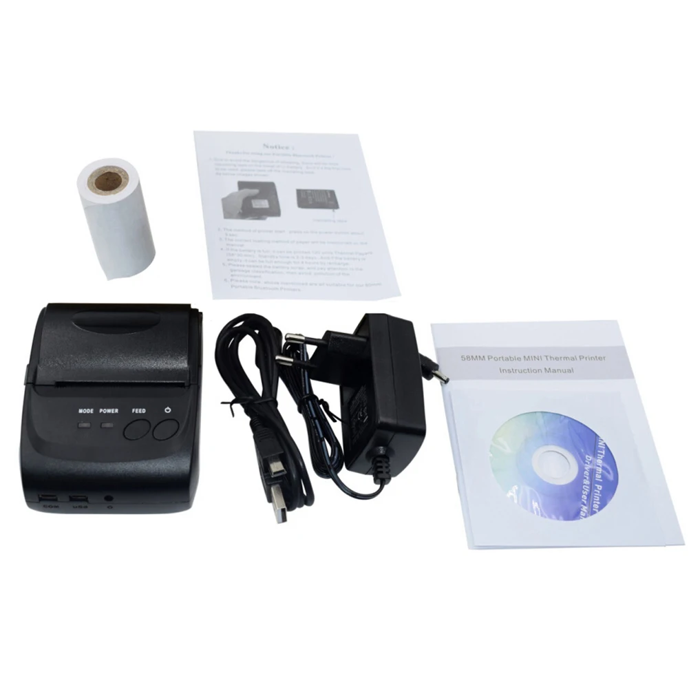 POS-5802DD Мини Портативный Bluetooth термальный принтер для распечатки квитанций