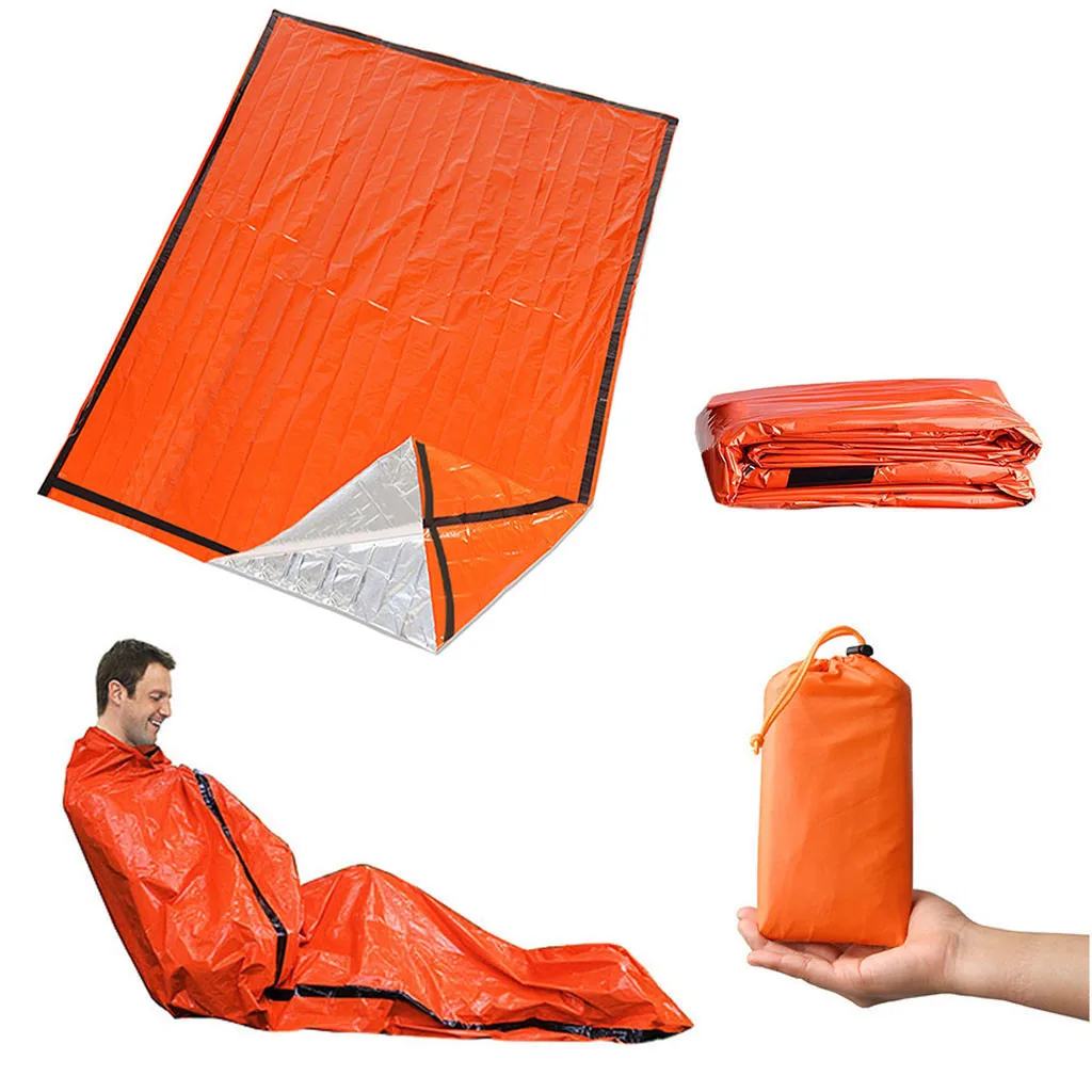 

Emergency Sleeping Bag blanket lifesave dry outdoor first aid survive thermal warm heat rescue mylar kit bushcraft treatment