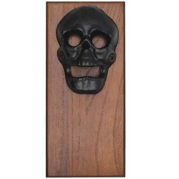 

Wall Mounted Bottle Opener Magnet for Fridge Skull Cast Iron with Strong Magnetic Cap Catcher Beer Bottles Opener Wall Mount