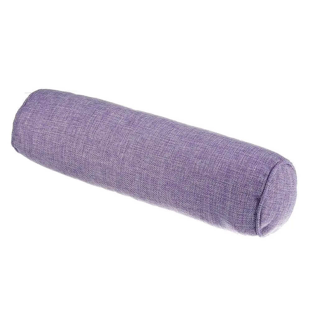 40x10cm Removable Pillow Summer Linen PP Cotton Body Neck Pillow Bed Roll Cushion Head Leg Back Support Travel Column Pillows - Цвет: Фиолетовый