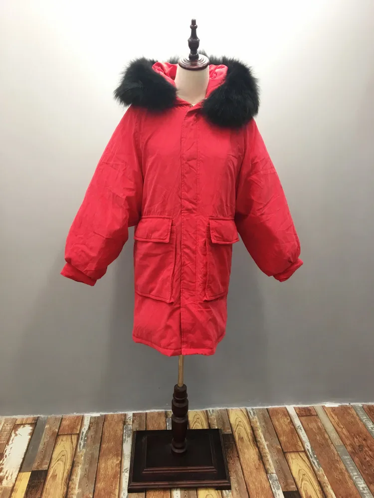 New Style Korean-style Fashion Large Fur Collar off Season down Jacket Women's Mid-length over-the-Knee Large Pocket Slim F
