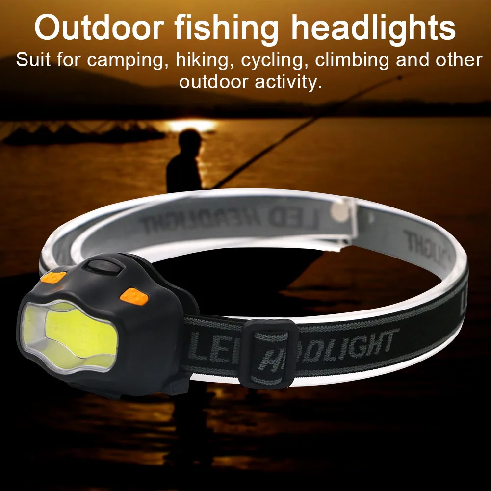 

3W Mini Adjustable Camping Flashlight Torch Waterproof Fishing Light Lamp COB LED Outdoor Battery Powered Headlamp 3 Modes