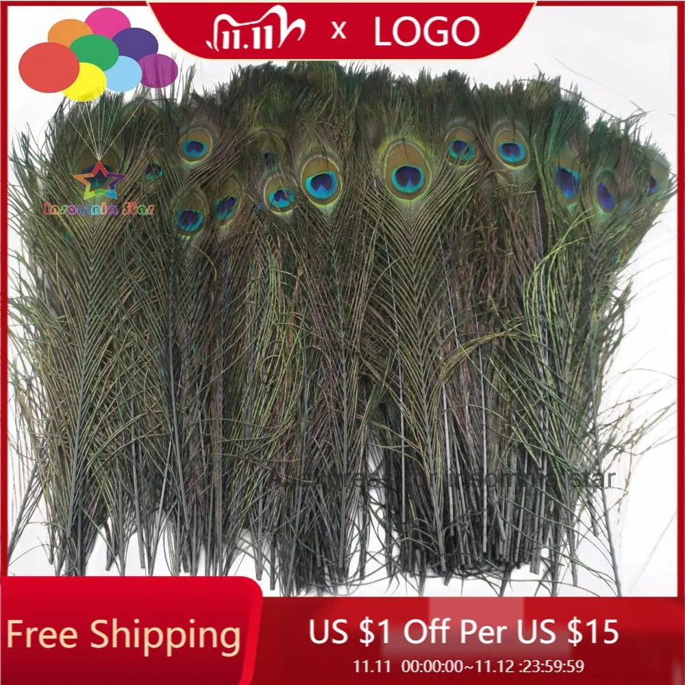 

Wholesale Black dyed Peacock Feathers 100 Pcs/Lot 40-45CM/16-18Inch DIY Plumes
