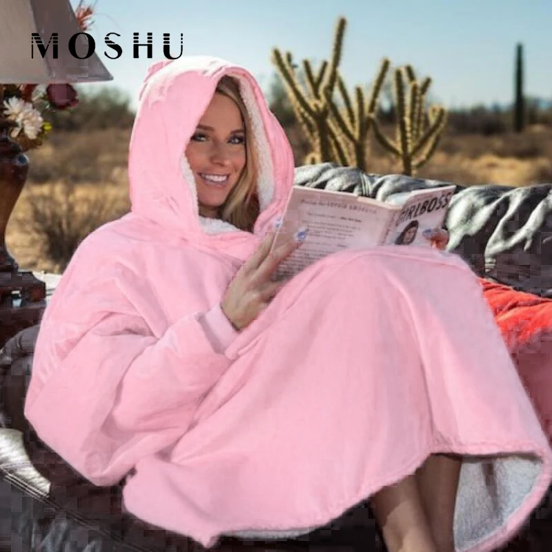 

Unisex Hoodies Sweatshirt for Women Fleece Pullover Femme Winter indoor Blanket with Sleeves Coats Comfy Coats Sudadera Mujer
