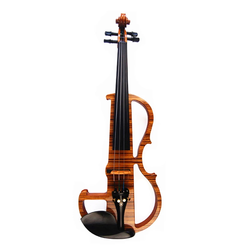 Violino Elettrico Avanzato Di Alta Qualità 4/4 Fatto A Mano In Laminato Zebrawood Visual Art Violino Con Corde Di Colofonia Con Fiocco In Custodia