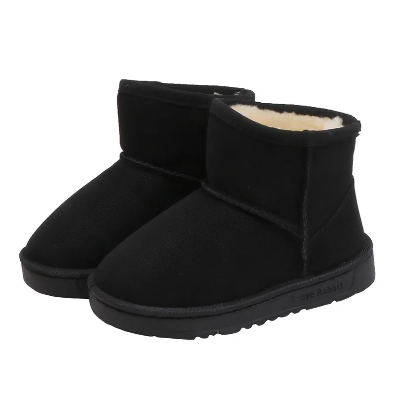 

New Child Shoes Winter Boots For Little Girls Warm Fashion Shoe Kid Snow Waterproof Leather Boot 2 3 4 5 6 7 8 9 10 11 12 Years