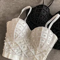 Full Beads Female Corset Top Women Camis Nightclub Pearls Short Chest Binder Sexy Camisole Mujer Lingerie Tube Bra Debardeur - Image 3
