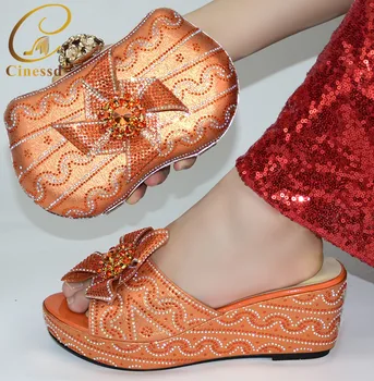 

2020 New African Italian Shoe and Bag Sets Party Shoe and Matching Bag for Nigeria Party Wedding Party Shoes