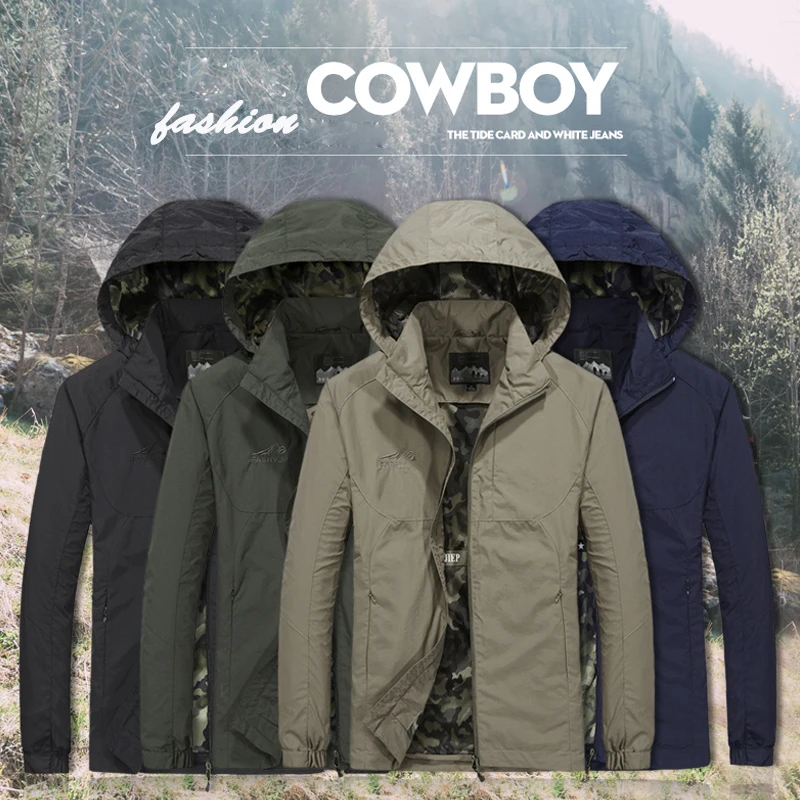 

Spring Sports Jacket Men's Thin Loose Jacket Fast-drying Jacket Outdoor Leisure Mens Coats and Jackets Large Size M-6XL