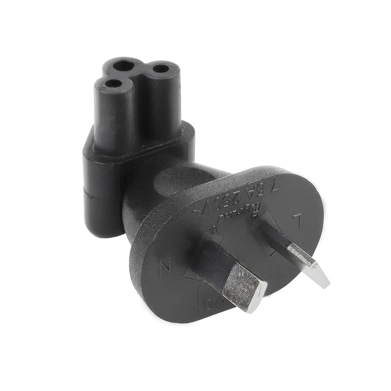 AU C5 Авто IEC320 изгиб 90 градусов 2Pin AC Мощность адаптер конвертер розетка дорожная
