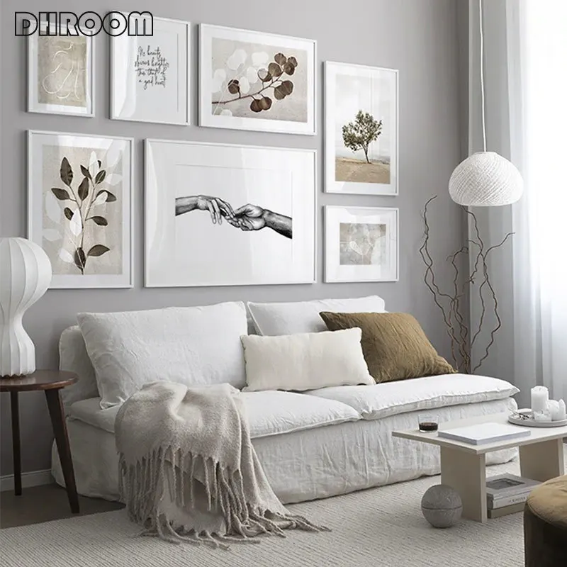 

Abstract Canvas Painting Vintage Leaf Landscape Poster Nordic Art Print Modern Scandinavian Wall Picture Living Room Decoration