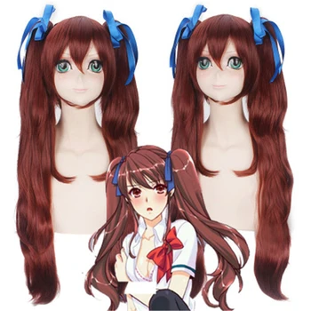 

Fate/stay Night Tohsaka Rin Another Akazawa Izumi Cosplay Wig Long Curly Brown Wigs with Two Claw Clip Ponytail Synthetic Hair