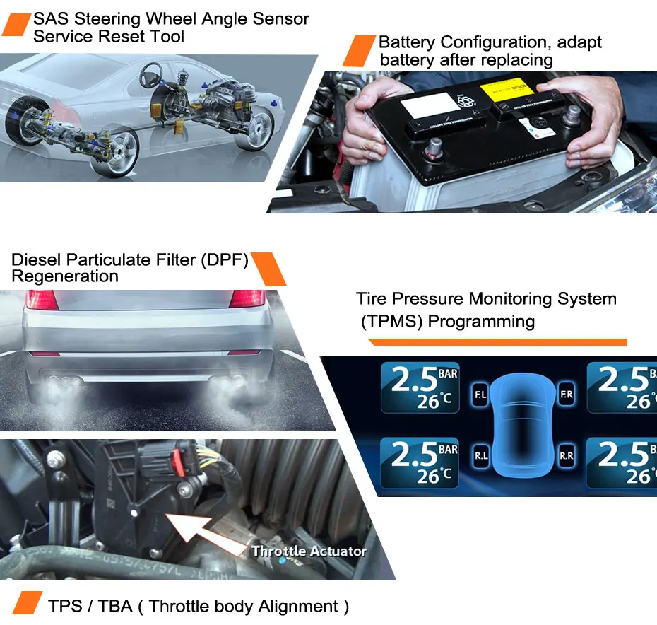 FOXWELL NT510 Full System OBD2 Scanner ABS SAS Transmission Airbag EPB Reset DPF Battery Registration OBD 2 Car Diagnostic Tool