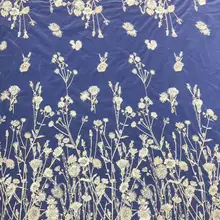 5 ярдов Y2467A# романтическое Золотое микс серебряное бисер хорошее качество блестки вышивка сетка тюль кружево для пиления свадебное платье