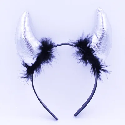 Handmade Sheep Horn Headband Hairband Accessory Demon Evil Gothic Cosplay Halloween Headwear Prop Headband - Цвет: C